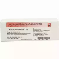 Aurum Metallicum D 30 Globuli 10 g Globuli