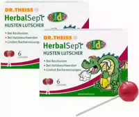 Dr Theiss Herbalsept Husten Lutscher Himbeer 2 X 6 Stück