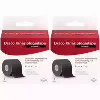 Draco Kinesiologie Tape Schwarz 5 X 5cm 1 st Verband