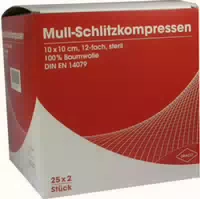 Schlitzkompressen Mull 10x10