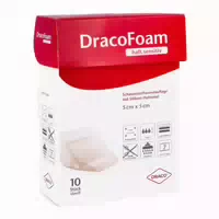 Dracofoam Haft Sensitiv Schaumst Wund 5x5 cm 10 st Verband