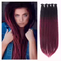 Dreadlocks 24 Zoll 0,6 cm Crochet Single Ended Schwarz Bis D 1 st