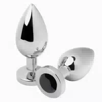 Metal Hard Anal Plug Diamant Schwarz Klein