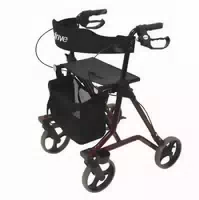 Torro Leichtgewicht Rollator Rückengurt Stockhalter Tasche 6,9 Kg, Faltbar