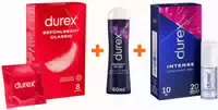 Durex Gefühlsecht Classic 8 Kondome Perfect Glide Gleitgel 50 ml Intense Orgasmic Gel 10 ml