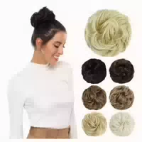 Dutt Haarteil Gummiband Gelockt Messy Bun 10# Medium Esche B 1 st
