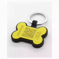 Hundemarke Knochenform Silikon Glow Orange – Qr Code Tier Id Mit Online Profil 1 St