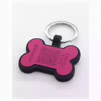 Hundemarke Knochenform Silikon Violett – Qr Code Tier Id Mit Online Profil 1 St