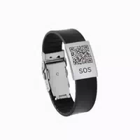 Sos Notfallarmband mit Qr Code aus Silikon Rot 1 st