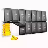 Pillendose 7 Tage Groß Medikamentenbox Xl für Vitamine White 1 st