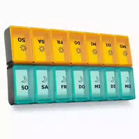 Pillendose 7 Tage Groß Medikamentenbox Xl für Vitamine White 1 st