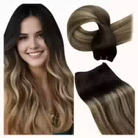 Echthaar Extensions Tressen Weft Ombre 30cm 80g 4 41 Weft #1 1 st