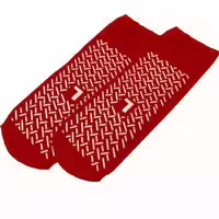 Anti Rutsch Socken Größe l 39 42, Rot, Beidseitig Beschichtet für Diabetiker