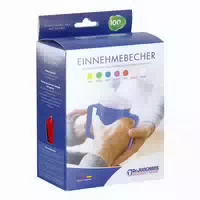 Einnehmebecher mit 2 Griffen 2 Deckel 4 12mm Rot