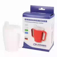 Einnehmebecher m Griff Deckel 4mm Weiß 1 st