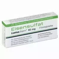 Eisensulfat Lomapharm 65mg 20 st Überzogene Tabletten