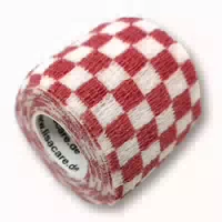 Lisacare Selbstklebender Verband Karo Rot 5cm X 4,5cm 1 St