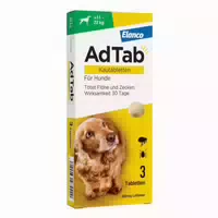 Adtab Kautabletten Für Hunde Über 11 Bis 22 Kg Gegen Zecken Und Flöhe, Schnelle Abtötung Von Parasiten Für Die Dauer Von Einem Monat