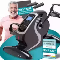Eloneo Arm und Beintrainer mit Motor, Inkl Trainingsdisplay, Massage Handgriffe, Anti Rutschmatte