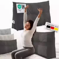 Eloneo Rückenkissen mit Armlehnen & Nackenrolle für Bett & Sofa Waschbarer & Abnehmbarer Bezug
