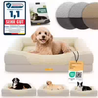 Eloneo Orthopädisches Hundebett, Größe S Creme