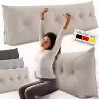 Eloneo Rückenkissen – Keilkissen Fürs Bett & Sofa, Abnehmbarer Bezug, Praktisches Seitenfach Handy