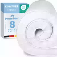 Eloneo Topper, 8cm Dick, Komfortschaum, für Hausstauballergiker, Schadstoffgeprüft, Waschbarer Bezug