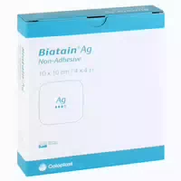 Biatain Ag Schaumverband 10x10 cm Nicht 5 st