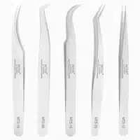 Wimpernpinzette Set 5 Stück Edelstahl Profi Wimpernverlänger 1 st
