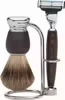 Erbe Shaving Shop Premium Design Milano Rasiergarnitur Mit Seifenschale Dachshaar & Mach3