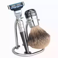 Erbe Shaving Shop Rasierset Dreiteilig, Verchromt Schwarz,