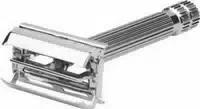 Erbe Shaving Shop Rasierer Tradition, Silber Geriffelt