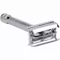 Erbe Shaving Shop Rasierer Tradition Silber Kariert