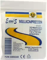 Erena Steril Mullkompresse 7,5 X 7,5cm 8fach 5 X 2 Kompressen