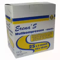 Erena Steril Mullkompressen 10x10 Cm 8fach 25x2 St