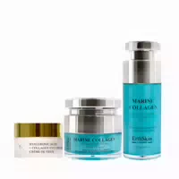 Erthskin London Marine Nachtcreme Hyaluron Augencreme Marine Collagen Night Repair Serum Set