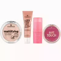 Essence Strahlendes Wangen & Teint Set – Rouge Wangenstift Highlighter Puder
