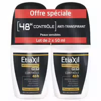 Etiaxil Deodorant Men Anti Transpirant 48h Control Roll On Pack von 2 X