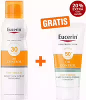 Eucerin Sun Oil Control Dry Touch Lsf 30 200 ml Spray Gratis Sun Gel Creme Oil Control 20 ml