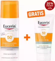Eucerin Sun Fluid Photoaging Lsf 50 50 ml Gratis Sun Gel Creme Oil Control 20 ml