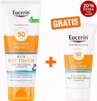 Eucerin Sun Sensitive Protect Kids Gel Creme Lsf 50 200 ml Gratis Sun Gel Creme Oil Control 20 ml