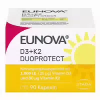 Eunova D3 K2 Duoprotect – 1 000 I E Nahrungsergänzungsmittel Zur Normalen Funktion Des Immunsystems & Erhaltung Normaler Knochen