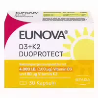 Eunova D3 K2 Duoprotect – 4 000 I E Nahrungsergänzungsmittel mit zur Normalen Funktion des Immunsystems & Erhaltung Normaler Knochen