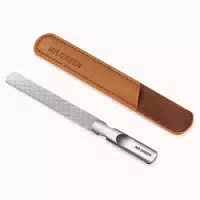 Edelstahl Nagelfeile mit Anti Rutsch Griff, Ledertasche Mä 1 st