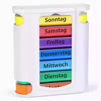 Opret Tablettenbox mit 4 Fächern für Medikamente, 7 Tage Pil 1 st