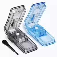 Tablettenteiler für Tabletten 2er Set Blau Schwarz Bpa Frei 1 st