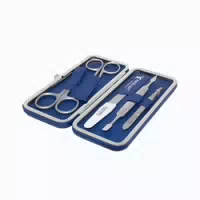 Maniküre Etui 5 Tlg Aus Blauen Kunstleder
