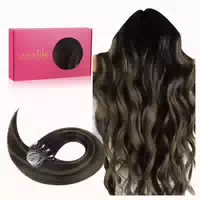 Extensions 55cm 50s 5 Micro#1b 6 1b Balayage Natürliches Sch 1 st
