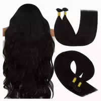 Extensions Bonding Echthaar Schwarz Keratin 40 cm U Tip 1 U 1 st