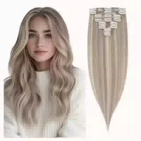 Extensions Clip in Echthaar #18 613y Balayage Sandblond 50cm 1 st